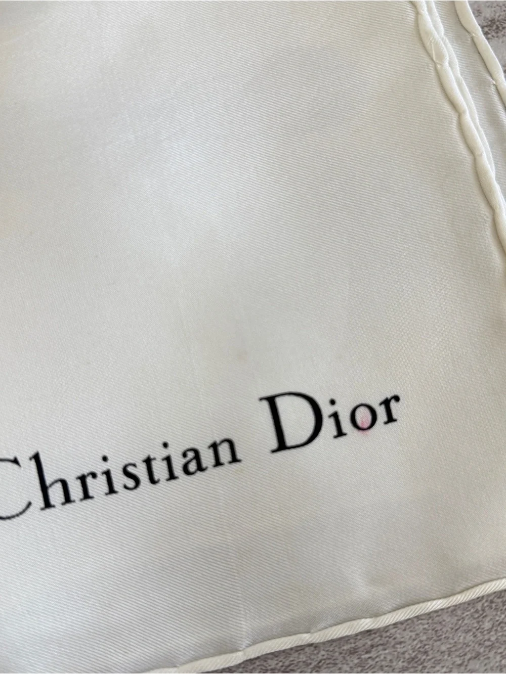 Dior Black and Gray Layered D Logo Silk Scarf